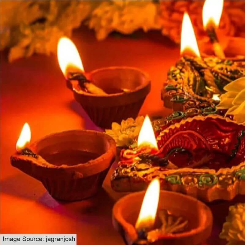 Images of diyas with flower