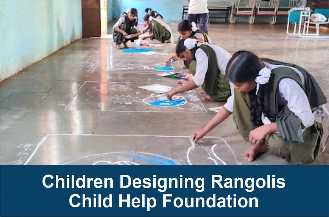 Children Designing Rangolis Child Help Foundation