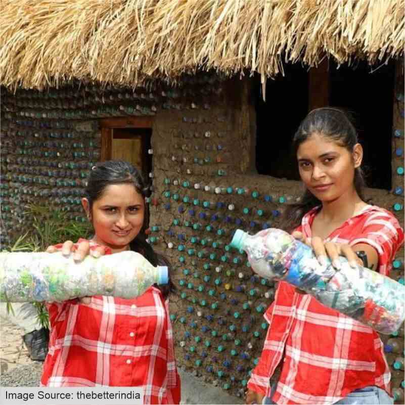 Namita and Kalyani with their eco-friendly home