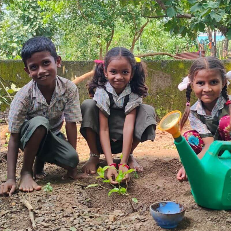 CHF Volunteers planting trees during Tree Plantation Drive