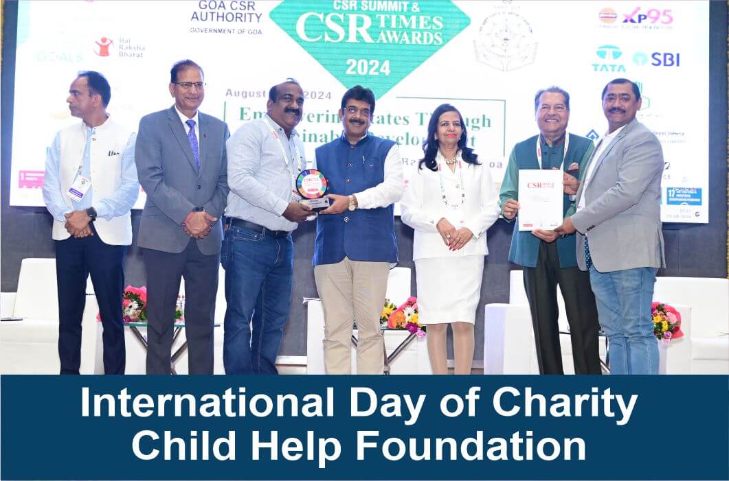 Child Help Foundation founder receiving the award