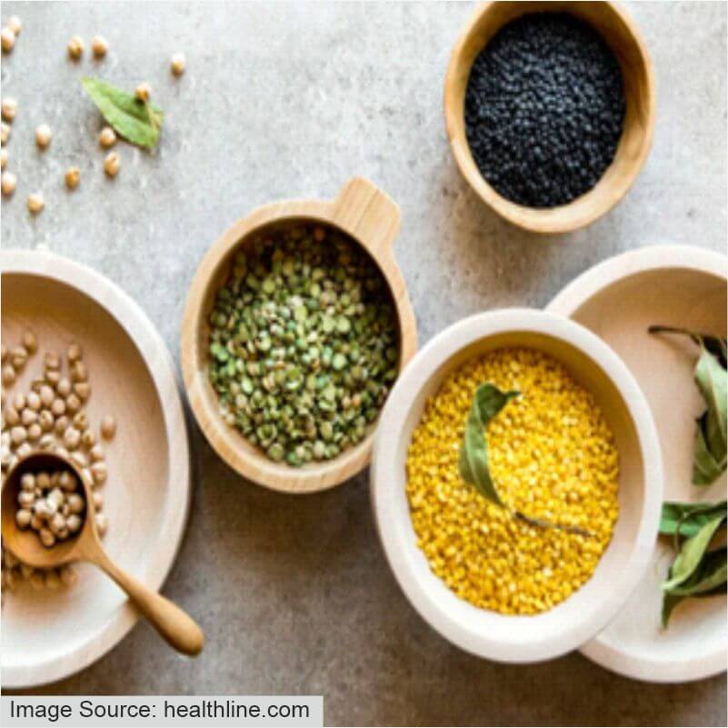 different types of  grains and pulses 