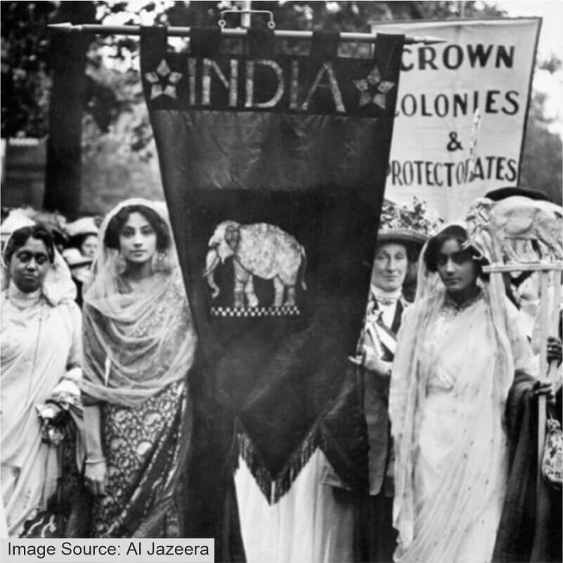 Indian women in support of woman suffrage 